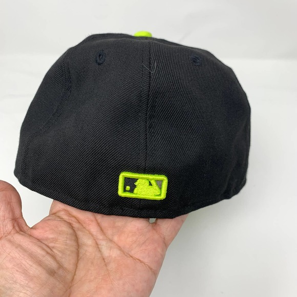 59Fifty Black‎ Yellow Gray Color Block New York Yankees Baseball Hat - Picture 3 of 5